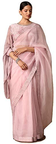 Saree Trends Women's Faux Georgette ready to wear Frill saree with unstitched blouse