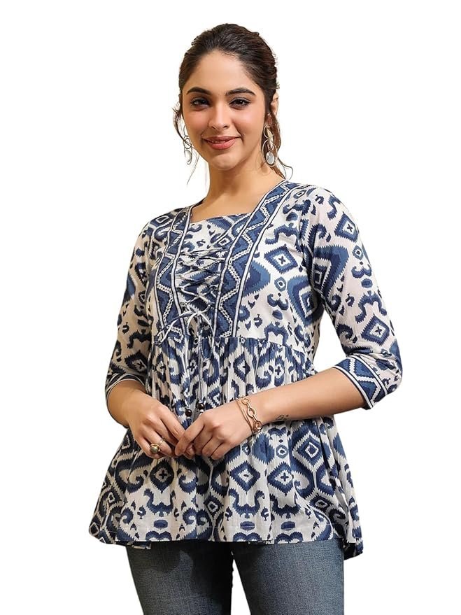 Regular Fit Tops Women Printed Shirt Top Women | Tops Women Stylish Latest | Office Wear Tops Women | Cotton Blend Tops Women | Women's Top | Girls Top Women's