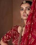 Women Bandhani Print Chiffon Saree - Image 4