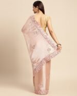 Mohey Peach Machine Resham & Zari Organza Saree Saree - Image 3