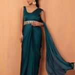 Women Ready to Wear Saree with Attached Blouse & Embroidered Belt