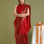 Woven Saree with Contrast Border