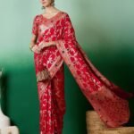 Women Floral Woven Saree with Contrast Border